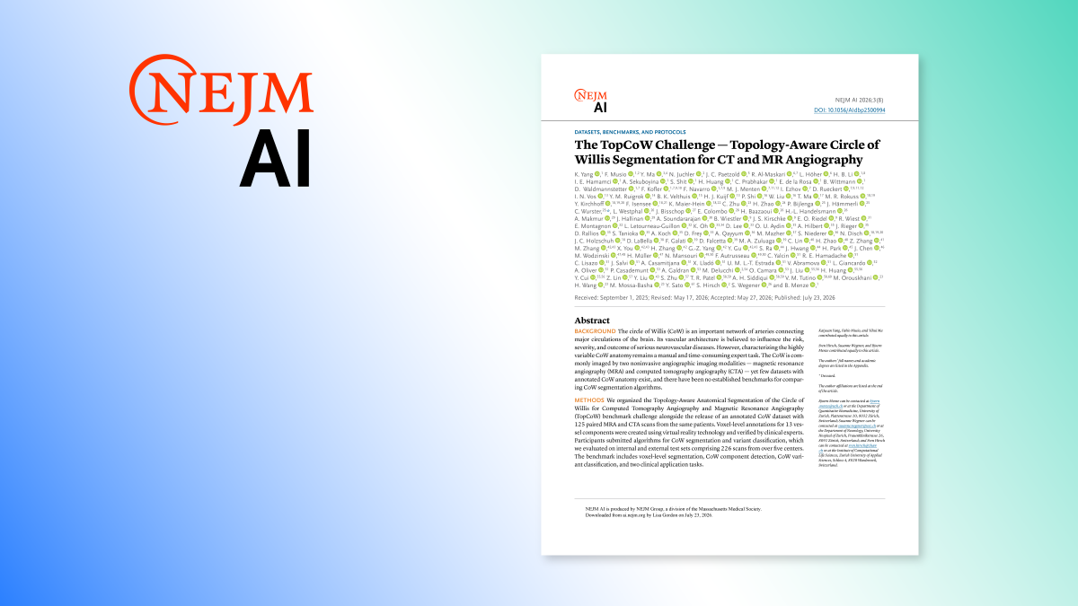 딥노이드, 뇌혈관 AI 국제 벤치마크 연구로 ‘NEJM AI’ 논문 게재 “딥뉴로에 담긴 뇌혈관 분할 기술, 글로벌 성능 입증”